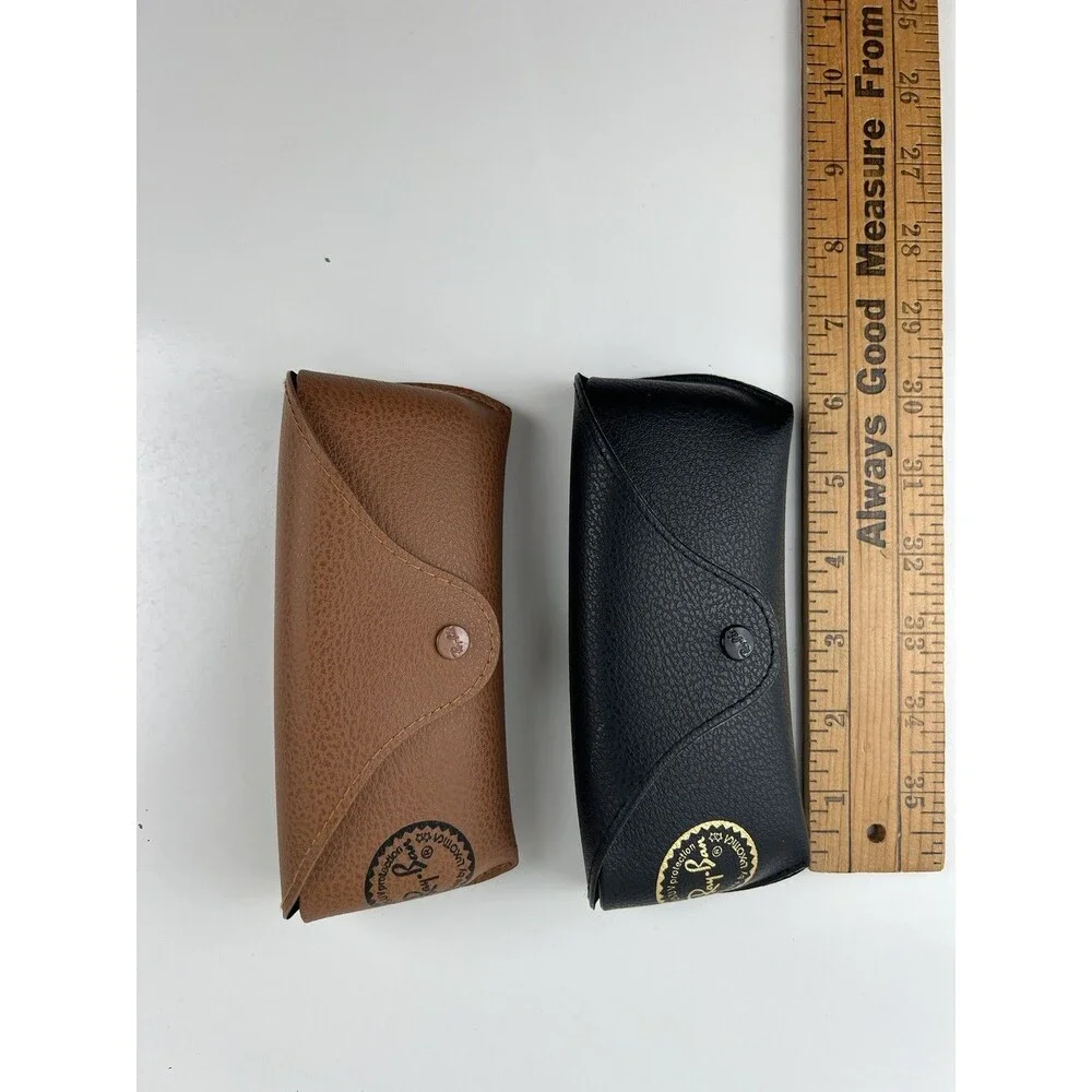 2 Authentic Luxottica Ray Ban Pebbled Eyeglass Sunglasses Glasses Snap Cases